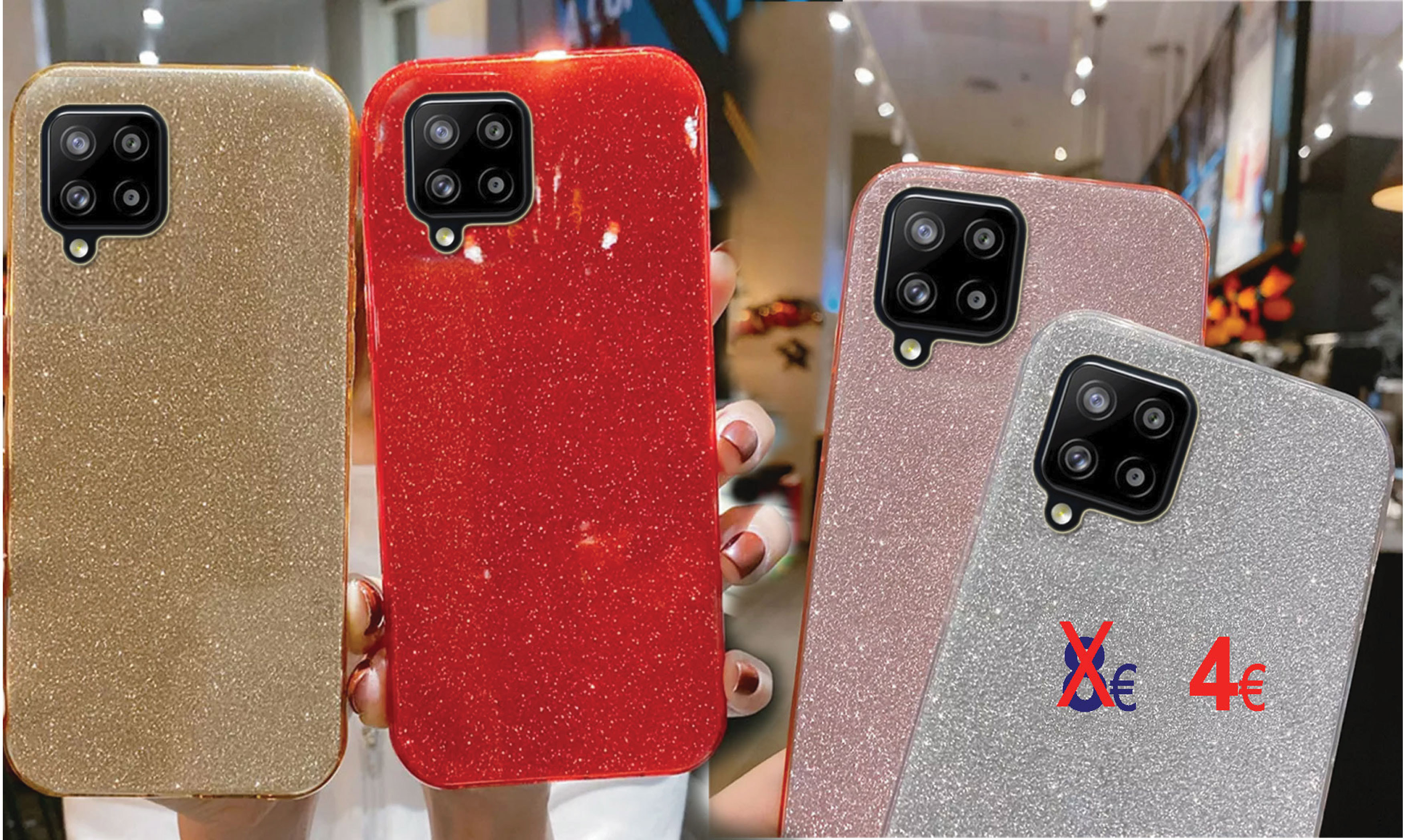 Θήκη κινητού Σιλικόνη glitter για Samsung Galaxy A12